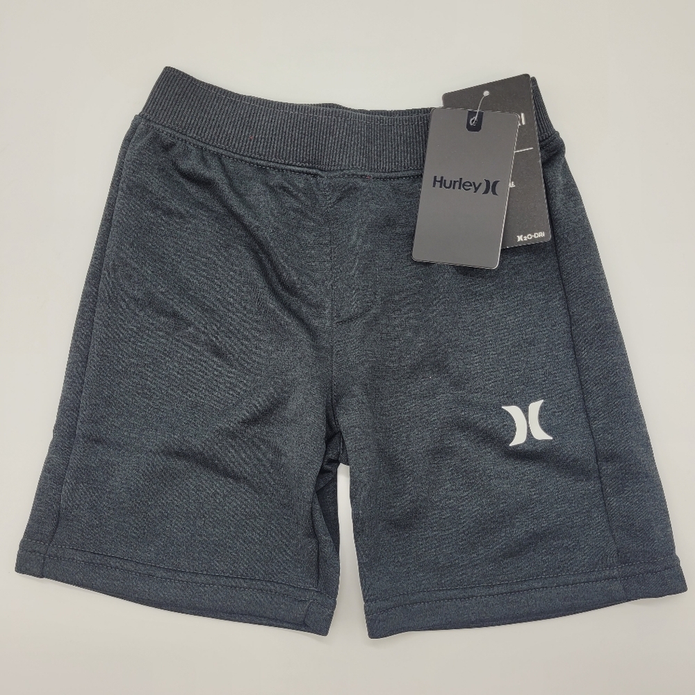 Hurley Shorts Black Heather Pull On Solar French Terry Quick Dry Boys Size 4 NEW - Picture 3 of 15